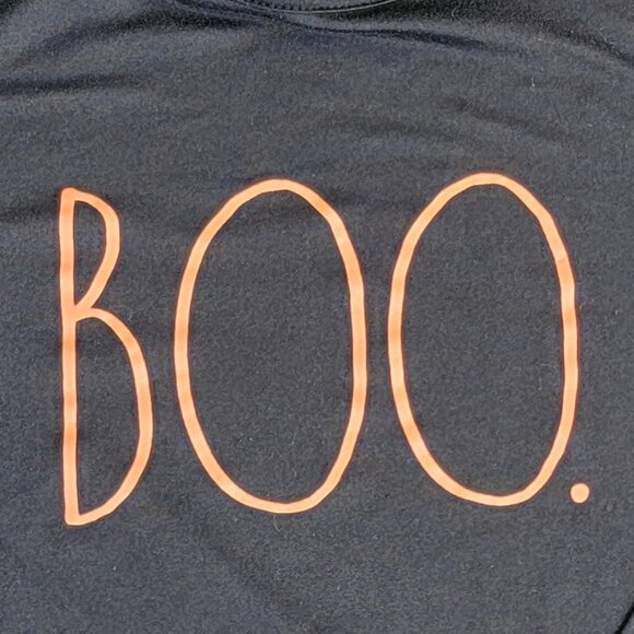 Rae Dunn Black Orange Boo Long Sleeved Tee - M - Picture 4 of 7